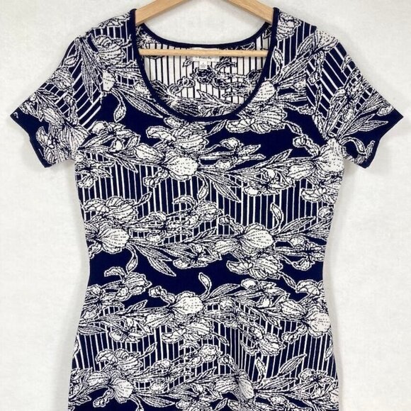 Robbie Bee Short Sleeve Sheath Dress Academia Career Boss Church Boho Floral S - Picture 3 of 7